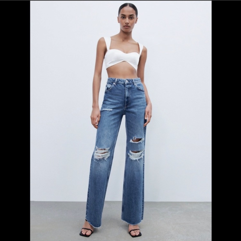 Zara Wide Leg High Waist Jeans